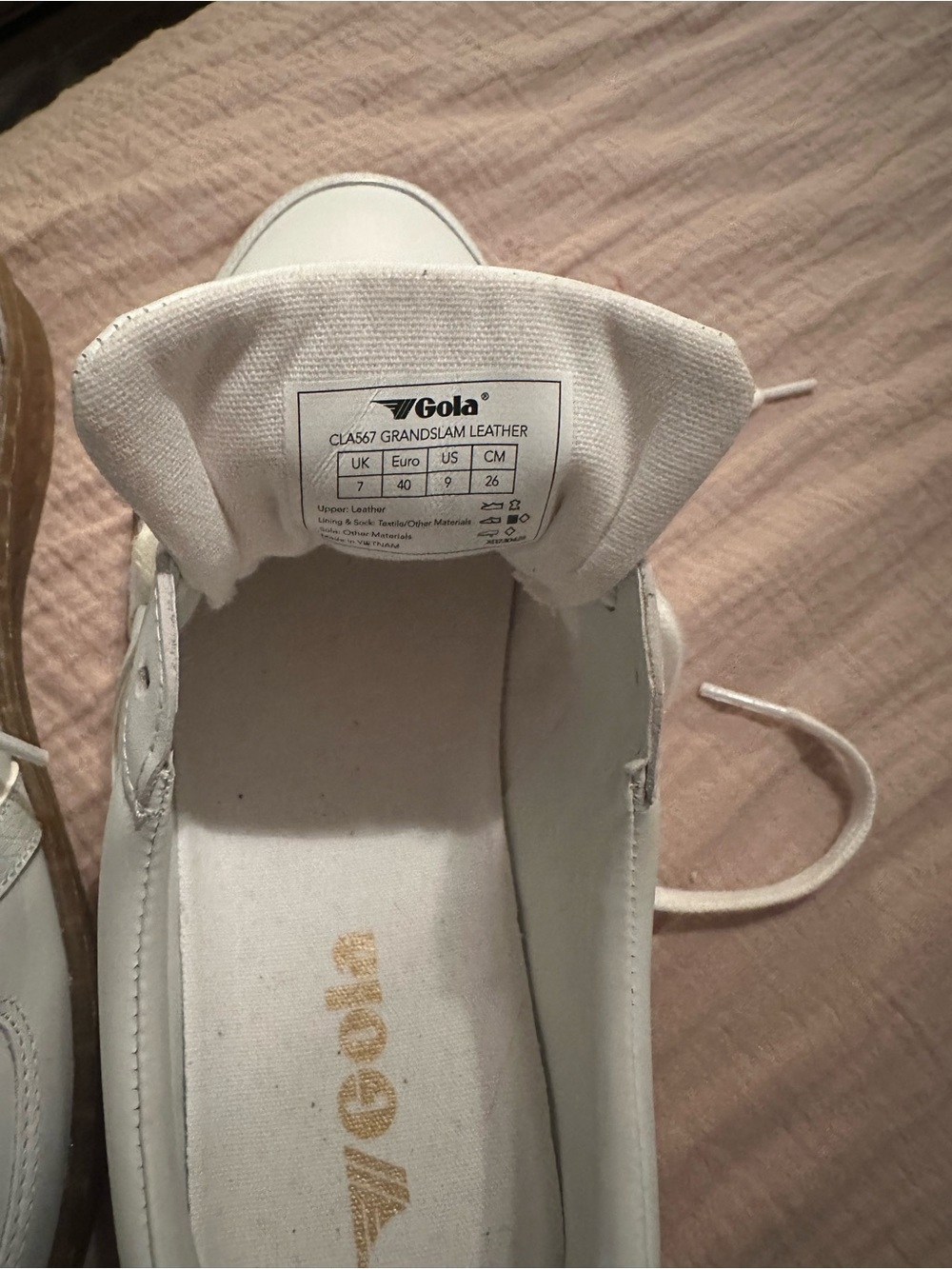 Gola White Leather Sneakers with Gum Sole - Picture 7 of 7
